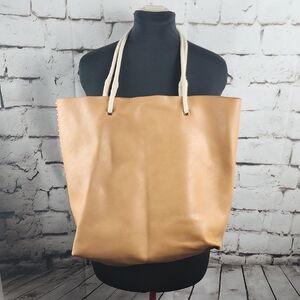 Tan Leather Tote Bag
